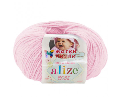 Пряжа Baby Wool (Беби вул) 185 Светло-розовый от фабрики Alize