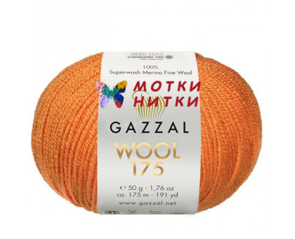 Пряжа от GAZZAL Wool 175 (Вул 175) 316 Апельсин