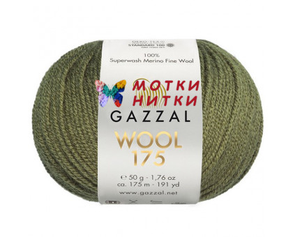 Пряжа от GAZZAL Wool 175 (Вул 175) 317 Хаки