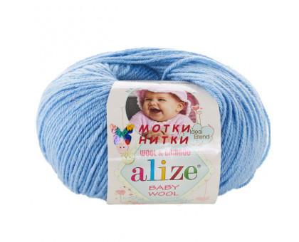 Пряжа Baby Wool (Беби вул) 40 Голубой от фабрики Alize
