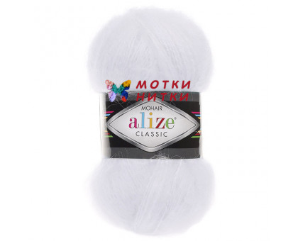 Пряжа Mohair Classic (Мохер Классик) цвет - 055 Белый