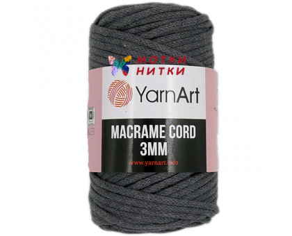 Пряжа Macrame Cord 3mm (Макраме корд 3 мм) 758 Темно-серый