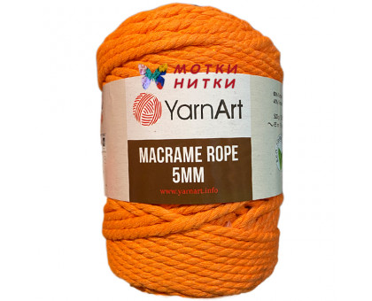 Пряжа Macrame Rope (Макроме роп) 5 мм 770 Апельсин